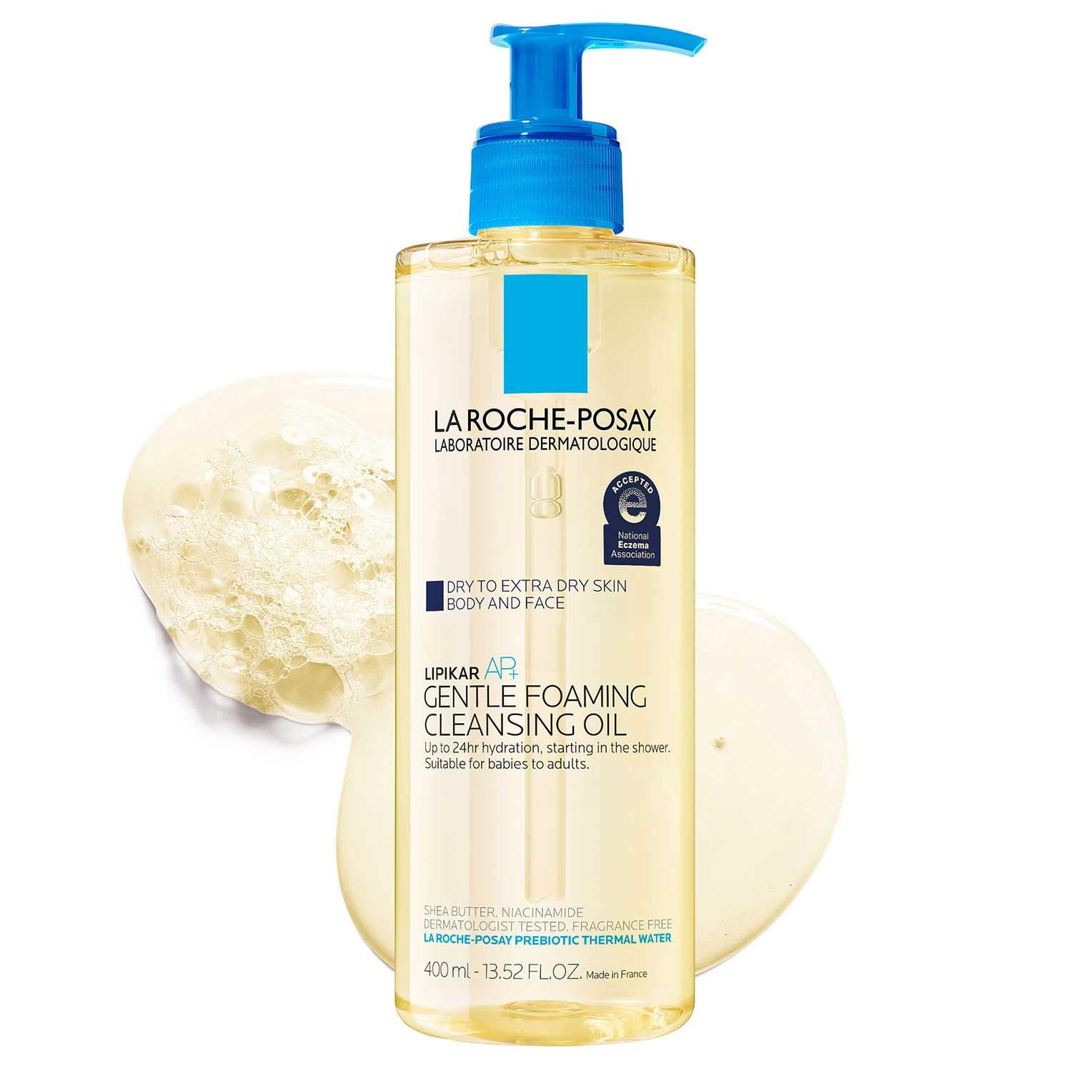 La Roche-Posay Lipikar AP+ Gentle Foaming Cleansing Oil, 13.52 fl oz pump bottle