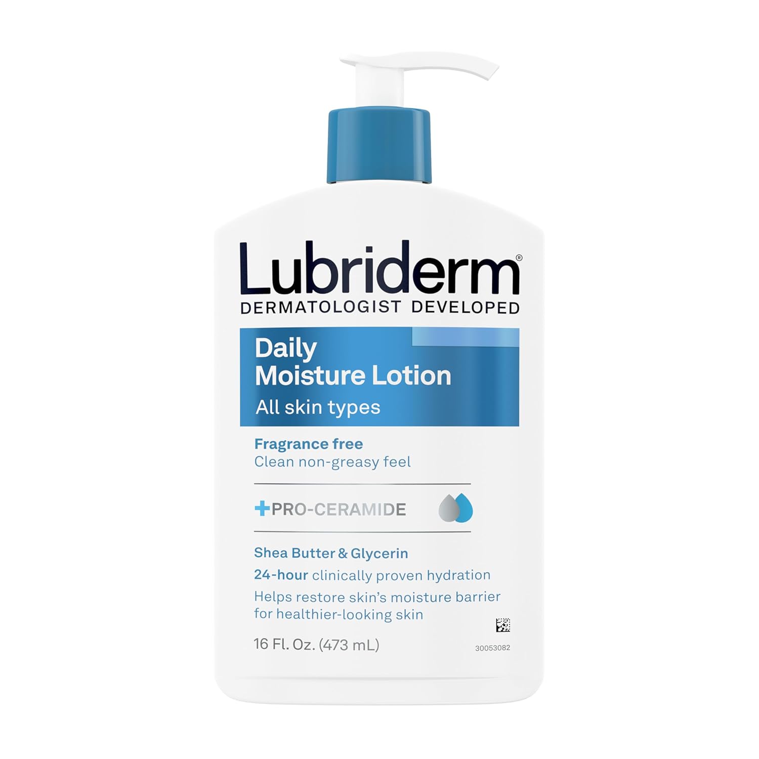 Lubriderm Daily Moisture Body Lotion, Fragrance Free, 16 fl. oz — product packaging