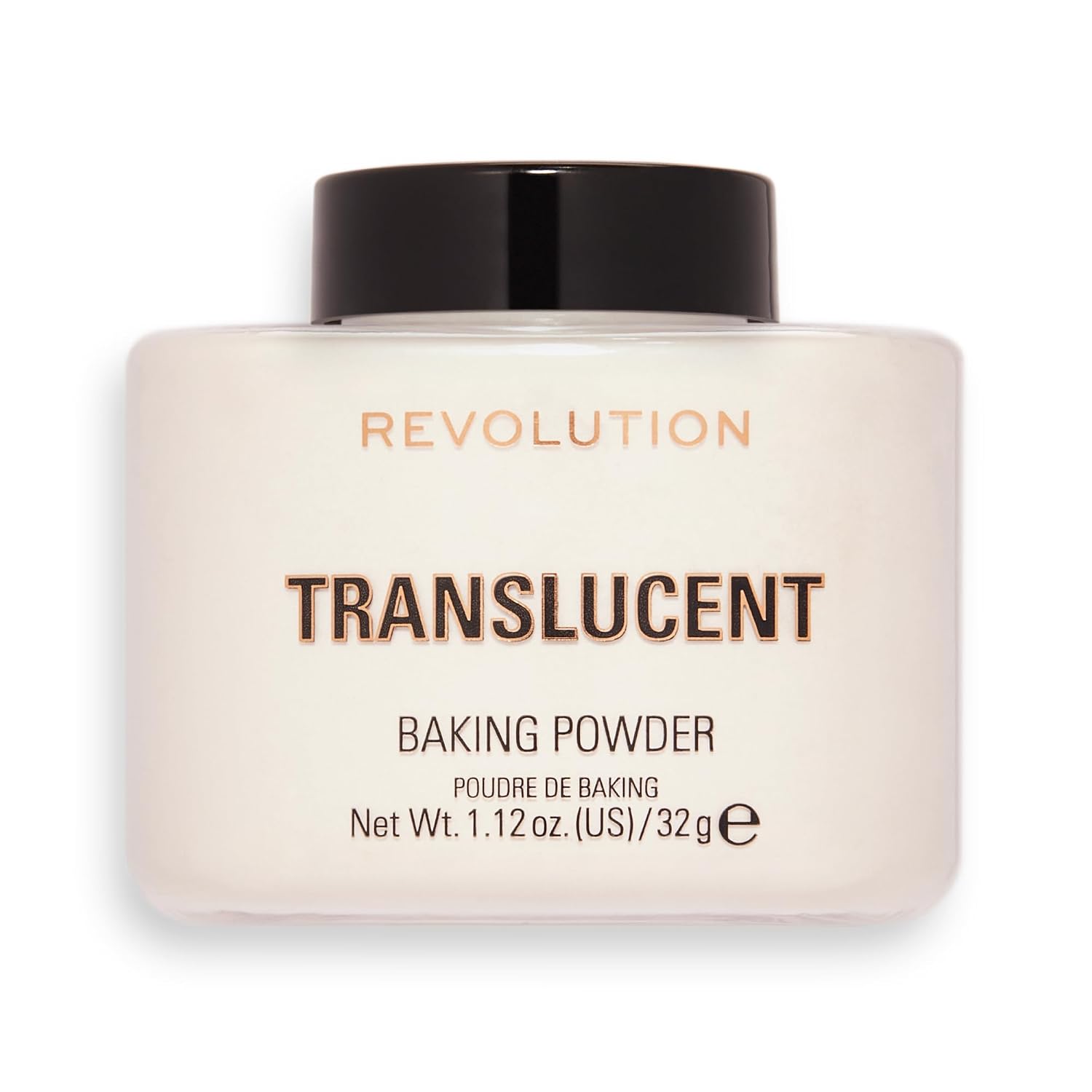 Revolution translucent loose baking powder container