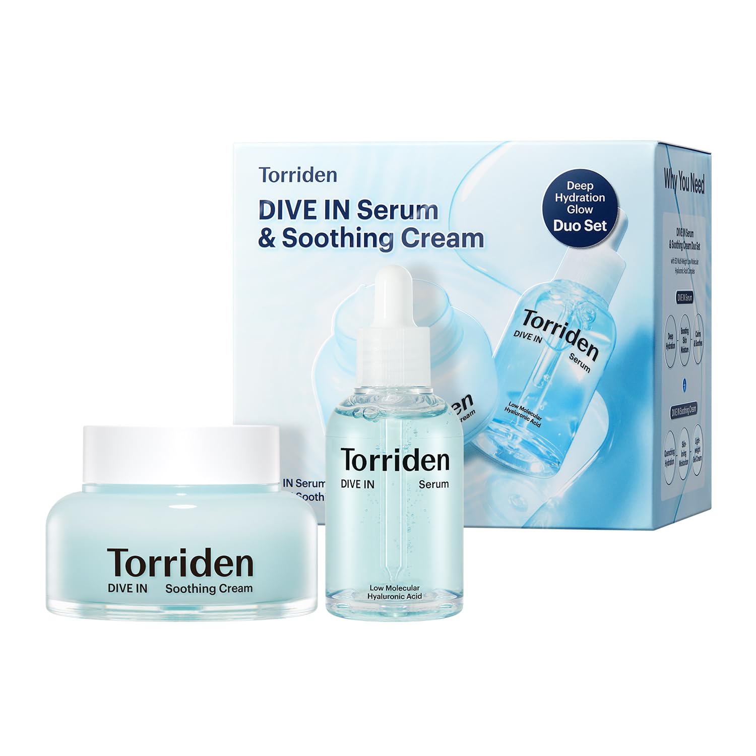 Torriden DIVE-IN hydrating skincare for a soft semi-glow finish